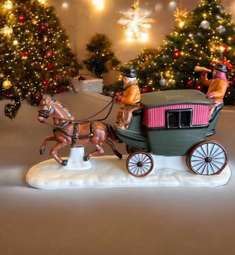 RETIRED Dept 56 Heritage HORSE WITH DOVER COACH Handpainted Porcelain #65900